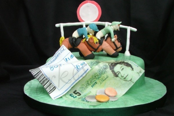 horse racing birthday cake